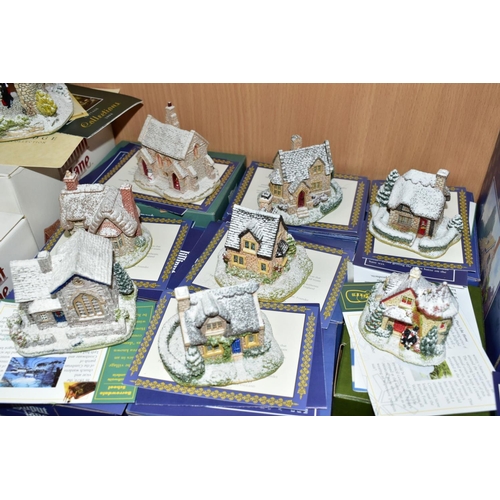 547 - SEVENTEEN BOXED LILLIPUT LANE SCULPTURES FROM VARIOUS CHRISTMAS/SPECIAL COLLECTIONS, with deeds exce... 