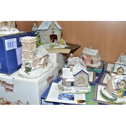 547 - SEVENTEEN BOXED LILLIPUT LANE SCULPTURES FROM VARIOUS CHRISTMAS/SPECIAL COLLECTIONS, with deeds exce... 