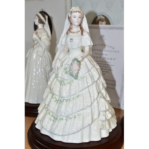 552 - FIVE COALPORT LIMITED EDITION ROYAL BRIDES FIGURINES, each with circular wooden plinth, comprising '... 