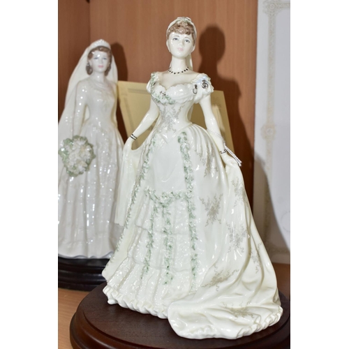 552 - FIVE COALPORT LIMITED EDITION ROYAL BRIDES FIGURINES, each with circular wooden plinth, comprising '... 