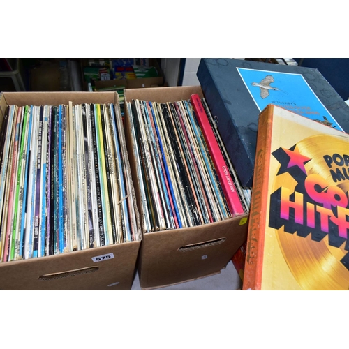 575 - TWO BOXES CONTAINING OVER ONE HUNDRED LPs by artists such as Rod Stewart, Abba, Queen, Elvis Presley... 