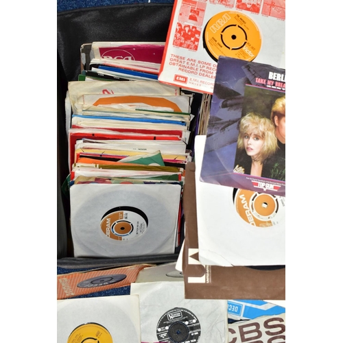 584 - A BOX CONTAINING OVER ONE HUNDRED AND FORTY 7in SINGLES including Rolling Stones, Little Richard, Du... 