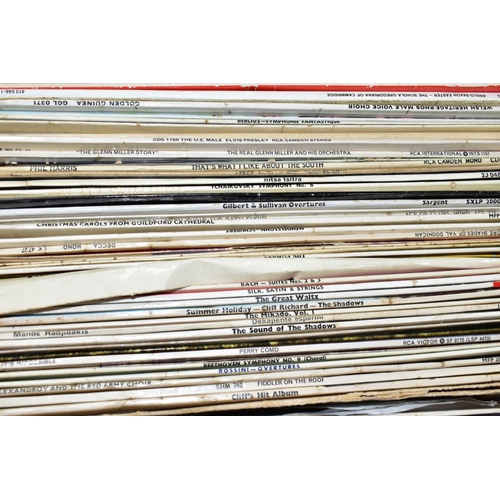 599 - A BOX OF LP RECORDS AND 45RPM SINGLES ETC, to include Cliff Richard, Perry Como, Rossini, Bach, The ... 