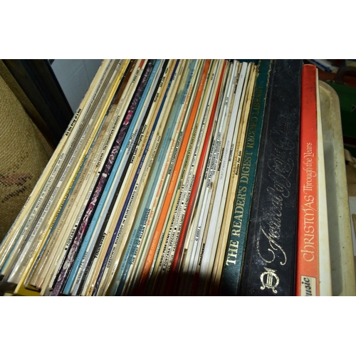 602 - THREE RECORD CASES AND A PLASTIC BOX OF CLASSICAL AND OPERATIC MUSIC ETC, to include recordings by E... 