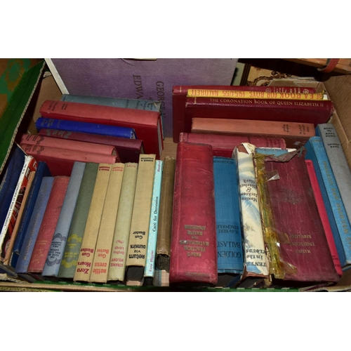 608 - FIVE BOXES OF ASSORTED SUNDRY ITEMS ETC, to include a cased pair of Carl Zeiss 8x30 Jenoptem binocul... 