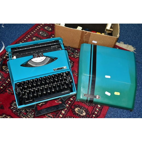 614 - COLLECTIBLE ITEMS COMPRISING A SMITH-CORONA TYPEWRITER DESIGNED BY GHIA, a Benson portable eight tra... 