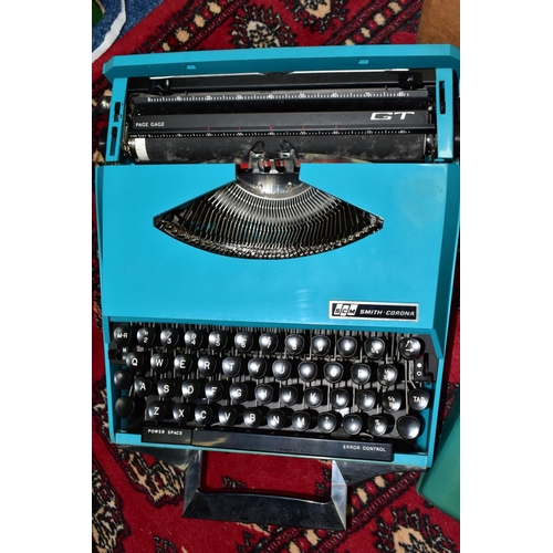 614 - COLLECTIBLE ITEMS COMPRISING A SMITH-CORONA TYPEWRITER DESIGNED BY GHIA, a Benson portable eight tra... 