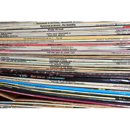 622 - THREE BOXES CONTAINING APPROX ONE HUNDRED AND SIXTY LPs including a number by The Shadows and Nat 'K... 