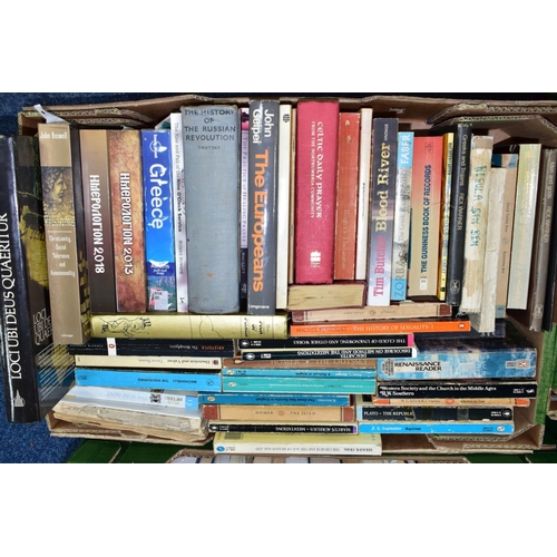 630 - BOOKS, a collection of two hundred titles in six boxes, subjects include religion, psychology, philo... 