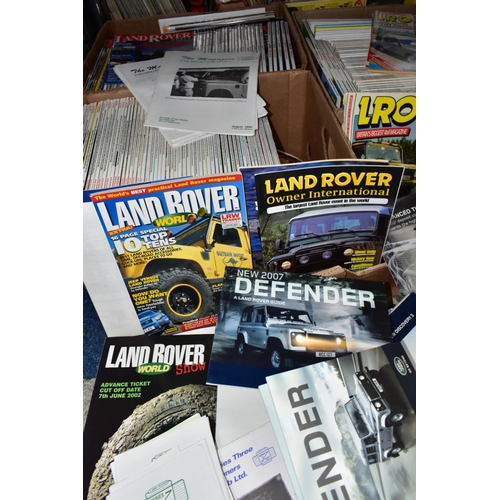 642 - MAGAZINES, a collection of over 285 LAND ROVER publications in four boxes to include Land Rover Inte... 