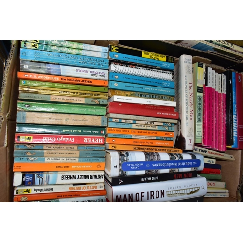 646 - BOOKS, a collection of approximately one hundred and eighty hardback and paperback titles in four bo... 