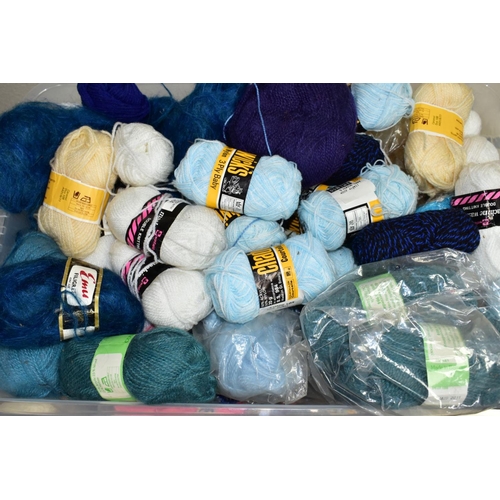 652 - FOUR BOXES AND LOOSE YARNS, KNITTING NEEDLES AND A LACE MAKING KIT, to include a Dryad Lacemaking St... 