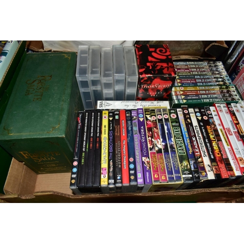 661 - FOUR BOXES AND LOOSE BOOKS, DVDS, VHS TAPES AND SUNDRY ITEMS, approximately thirty books with titles... 