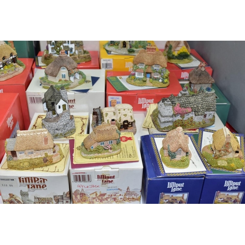 662 - FORTY TWO BOXED LILLIPUT LANE SCUPLTURES FROM THE SOUTH EAST AND SOUTH WEST COLLECTIONS, all with de... 