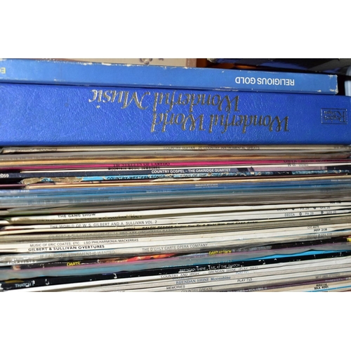 663 - SIX BOXES OF RECORDS, approximately three to four hundred vinyl LPs, to include classical, gospel, c... 