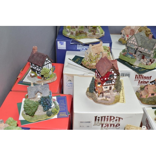 668 - FORTY ONE BOXED LILLIPUT LANE SCULTPURES FROM THE NORTHERN AND MIDLANDS COLLECTIONS, most with deeds... 