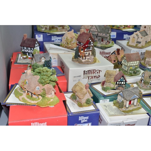 668 - FORTY ONE BOXED LILLIPUT LANE SCULTPURES FROM THE NORTHERN AND MIDLANDS COLLECTIONS, most with deeds... 