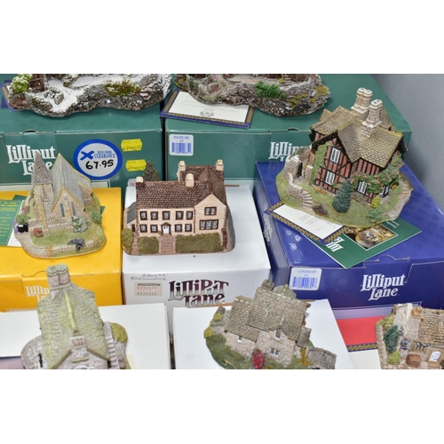 668 - FORTY ONE BOXED LILLIPUT LANE SCULTPURES FROM THE NORTHERN AND MIDLANDS COLLECTIONS, most with deeds... 