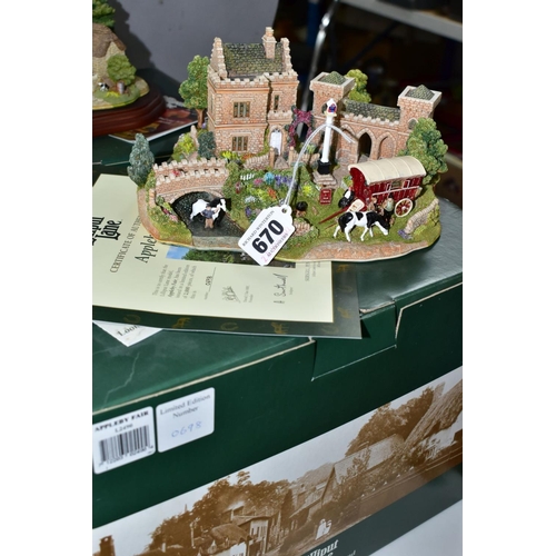 670 - THREE BOXED LIMITED EDITION LILLIPUT LANE SCULPTURES, all with certificates, comprising Appleby Fair... 