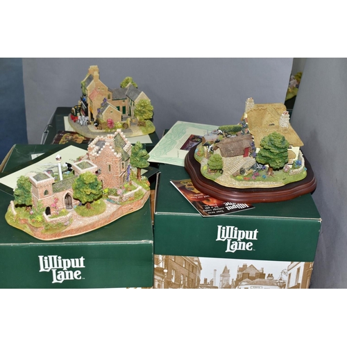 670 - THREE BOXED LIMITED EDITION LILLIPUT LANE SCULPTURES, all with certificates, comprising Appleby Fair... 