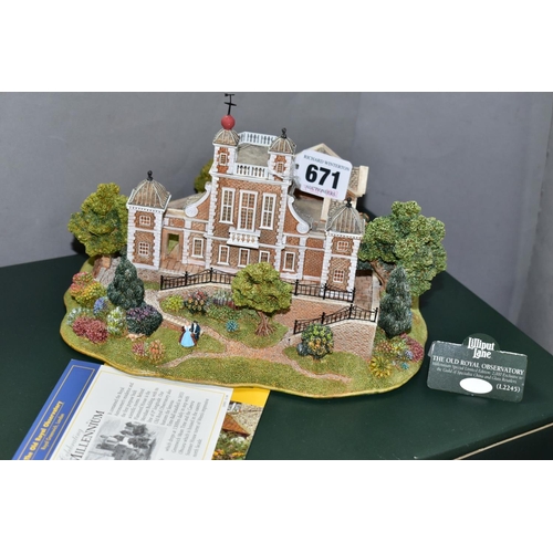 671 - FOUR BOXED LILLIPUT LANE SCULPTURES CELEBRATING THE MILLENNIUM, all with deeds, comprising The Old R... 