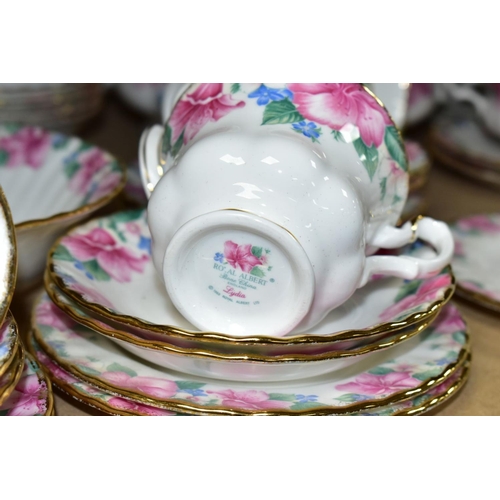 688 - A SIXTY FOUR PIECE ROYAL ALBERT LYDIA PATTERN DINNER SERVICE comprising a coffee pot, a teapot, a cr... 