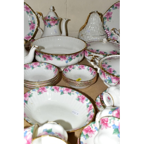 688 - A SIXTY FOUR PIECE ROYAL ALBERT LYDIA PATTERN DINNER SERVICE comprising a coffee pot, a teapot, a cr... 