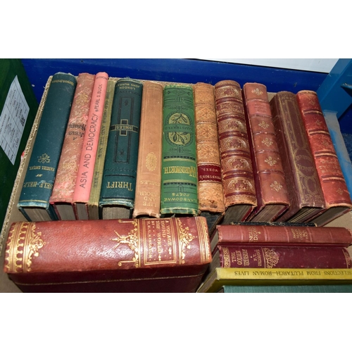 692 - THREE BOXES AND LOOSE BOOKS AND NEWSPAPERS, comprising five Folio Society publications to include th... 