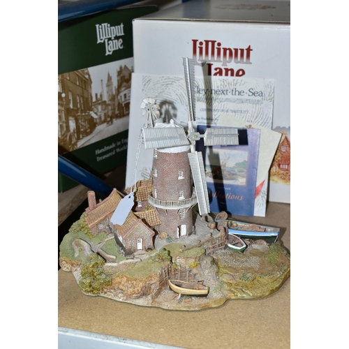 705 - THREE BOXED LIMITED EDITION LILLIPUT LANE SCULPTURES, with deeds and certificates, comprising Harves... 