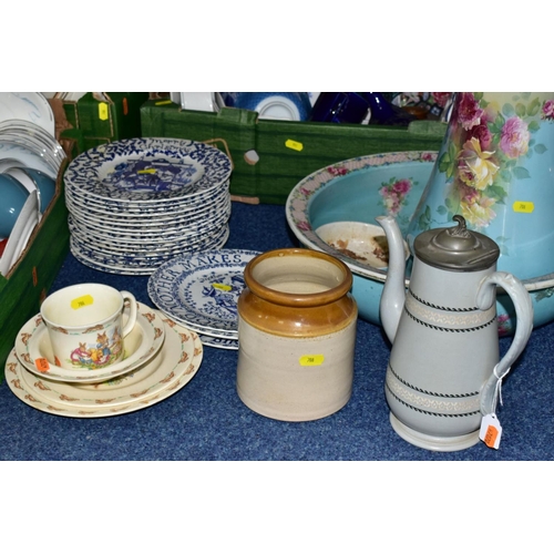 708 - THREE BOXES AND LOOSE TEA AND DINNER WARES ETC, to include Woods Ivory 'Shirley' tea wares, together... 