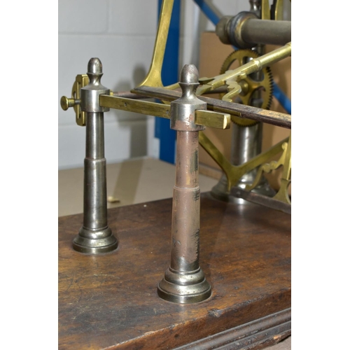 710 - A VICTORIAN BRASS YARN WINDER, the enamel recording gauge dial inscribed John Nesbit, 42 Market Stre... 