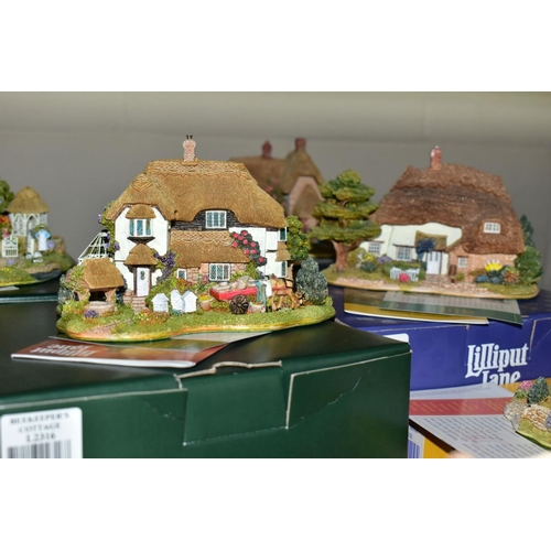 717 - TEN BOXED LILLIPUT LANE SCULPTURES FROM THE COLLECTORS CLUB AND ANNIVERSARY COLLECTIONS, all with de... 