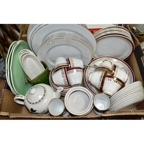 738 - SIX BOXES OF CERAMICS AND SUNDRY ITEMS, to include a boxed Whittard of Chelsea teapot and two mug se... 