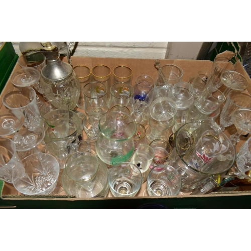 756 - SIX BOXES OF GLASSWARES, to include a Mats Jonasson signed rabbit paperweight, Selkirk Glass, Wedgwo... 