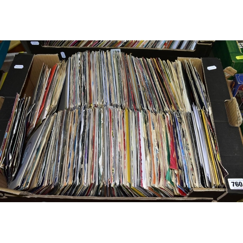 760 - A BOX OF APPROXIMATELY FOUR HUNDRED SINGLES RECORDS, including Bad Company, Elton John, Stealers Whe... 