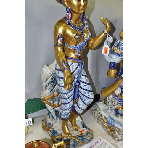 780 - TWO LIMITED EDITION CAPODIMONTE SCULPTURES BY EDOARDO TASCA, comprising 'Siamese Warrior' numbered 6... 