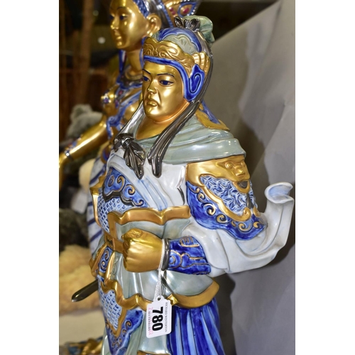 780 - TWO LIMITED EDITION CAPODIMONTE SCULPTURES BY EDOARDO TASCA, comprising 'Siamese Warrior' numbered 6... 