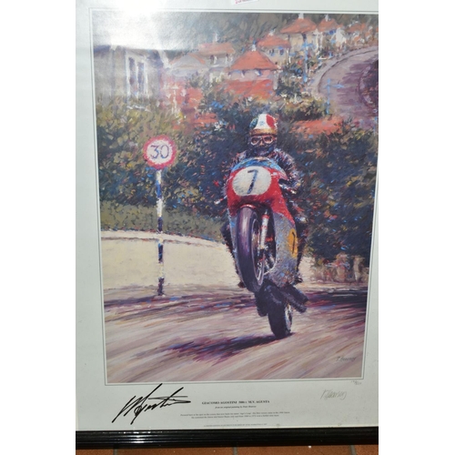 810 - PETER HEARSEY (CONTEMPORARY) 'GIACOMO AGOSTINI 500CC M.V. AUGUSTA', a limited edition print signed b... 