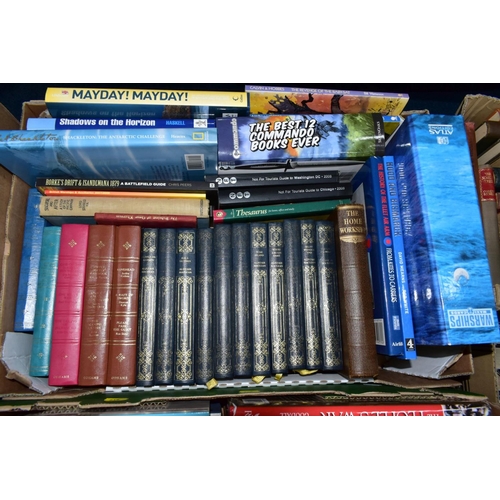 819 - BOOKS, five boxes containing approximately 155 titles in mainly hardback format, subjects include En... 