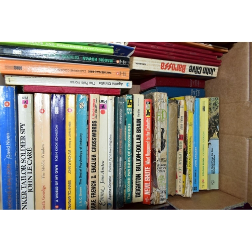 829 - BOOKS & MAPS, seven boxes containing a large collection of miscellaneous titles in paperback format,... 