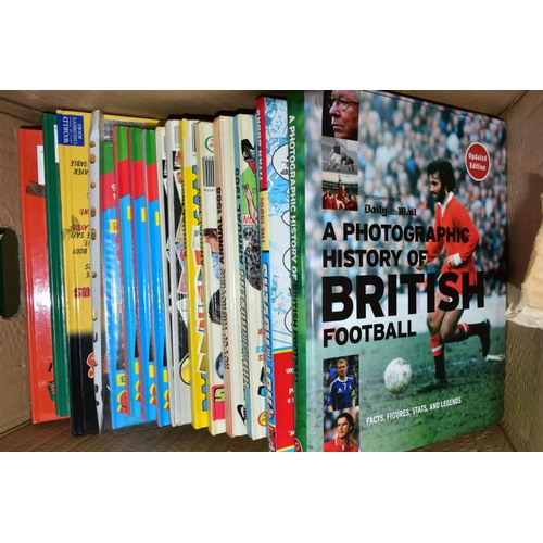 833 - BOOKS - FOOTBALL, nine boxes containing over three hundred and forty titles including a large number... 