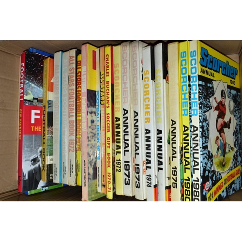 833 - BOOKS - FOOTBALL, nine boxes containing over three hundred and forty titles including a large number... 