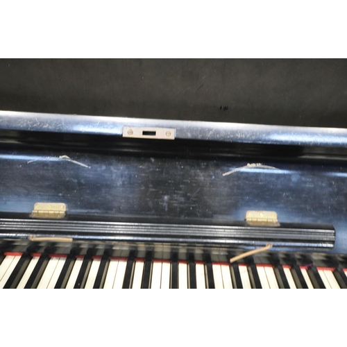 1378 - A REGENT EBONISED UPRIGHT PIANO, width 136cm x depth 56cm x height 104cm (condition:-worn finish and... 