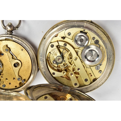 112 - THREE POCKET WATCHES, three open face pocket watches, the first signed 'Rodmen', Arabic numerals and... 