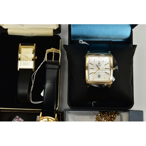 129 - A BOX OF ASSORTED WATCHES, to include a Citizen quartz gents wristwatch, model number 30601279, two ... 