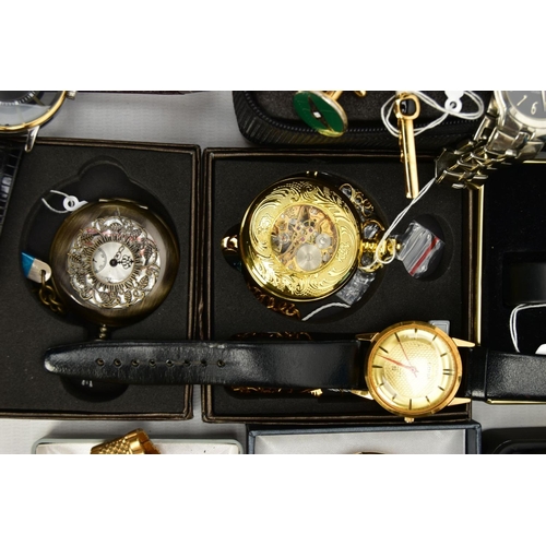 129 - A BOX OF ASSORTED WATCHES, to include a Citizen quartz gents wristwatch, model number 30601279, two ... 