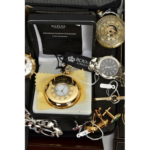 129 - A BOX OF ASSORTED WATCHES, to include a Citizen quartz gents wristwatch, model number 30601279, two ... 