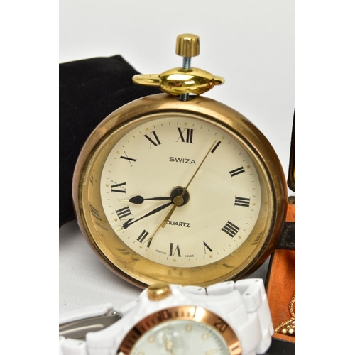 131 - A TISSOT POCKET WATCH AND OTHER ASSORTED ITEMS, a hand wound open face pocket watch, round gold tone... 