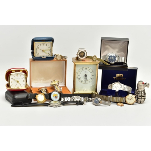 142 - A BOX OF ASSORTED WATCHES, to include ladies and gents wristwatches and watch heads, names to includ... 