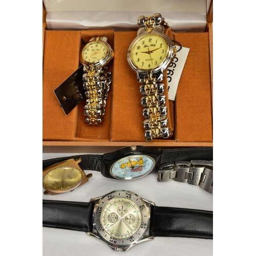 142 - A BOX OF ASSORTED WATCHES, to include ladies and gents wristwatches and watch heads, names to includ... 